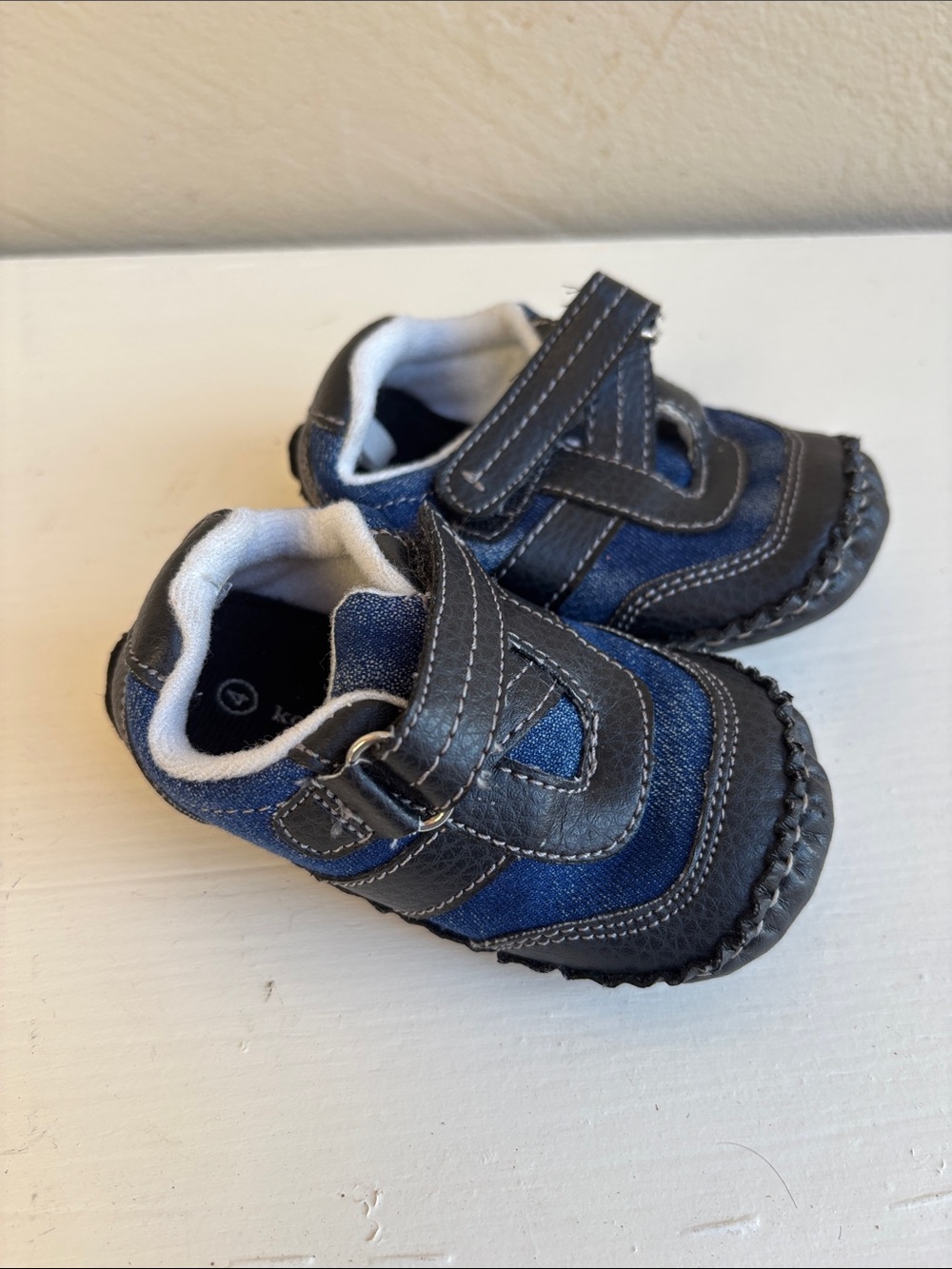 Toddler Blue Denim and Black Casual Shoes